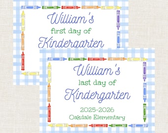 First Day of School Sign Printable, Last Day of School Sign, Watercolor School Sign, Back to School Sign Digital
