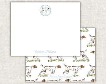 Boys Pointer Dog Stationery Set, Hunting Dog, Notecards, Thank you Note, Digital, Printable