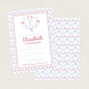 All American Girl Birthday, All American Girl Invitation, Patriotic Birthday