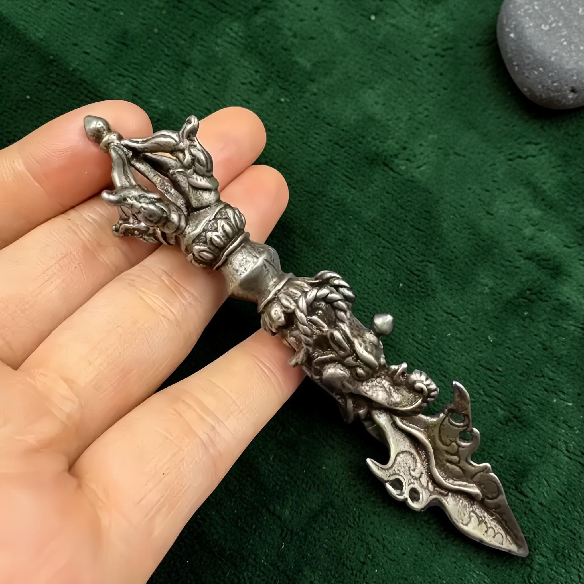 Dragon Phurba Vajra Tool, Alloy Ritual Object