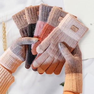 Winter Gloves Soft Warm Fleece Lined Knitted