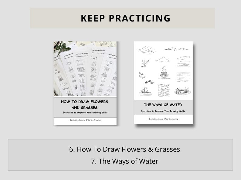 30-Day Sketching Practice Bundle, Printable Practice Books and Cards, Beginner Drawing Exercises image 9