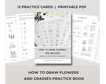 How to Draw Flowers and Grasses Drawing Practice Book (PDF Download)