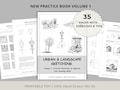 Urban & Landscape Sketching Practice Book, Printable PDF Workbook, Beginner to Intermediate, Drawing Exercises product logo