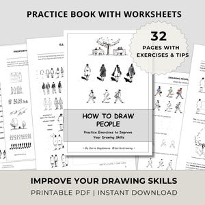 How to Draw People | Figure Sketching Practice Book, Printable PDF Workbook, Beginner to Intermediate, Drawing Exercises
