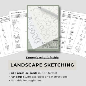 30-Day Sketching Practice Bundle, Printable Practice Books and Cards, Beginner Drawing Exercises image 5