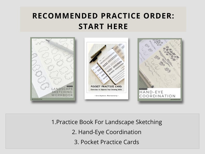 30-Day Sketching Practice Bundle, Printable Practice Books and Cards, Beginner Drawing Exercises image 7