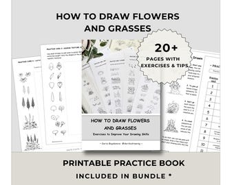 How to Draw Flowers and Grasses Drawing Practice Book (PDF Download)