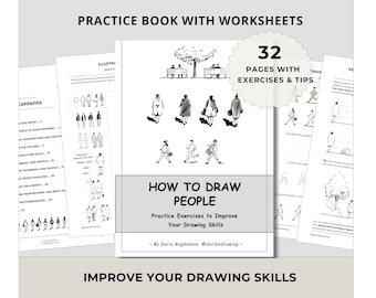 How to Draw People | Figure Sketching Practice Book, Printable PDF Workbook, Beginner to Intermediate, Drawing Exercises