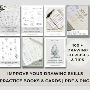 7 libri di esercizi in un unico pacchetto // Oltre 100 pagine di suggerimenti per il disegno ed esercizi pratici