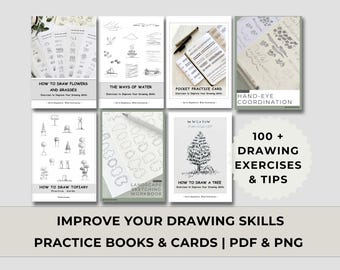 7 Practice Books in One Bundle || Over 100 pages of drawing tips and practice exercises
