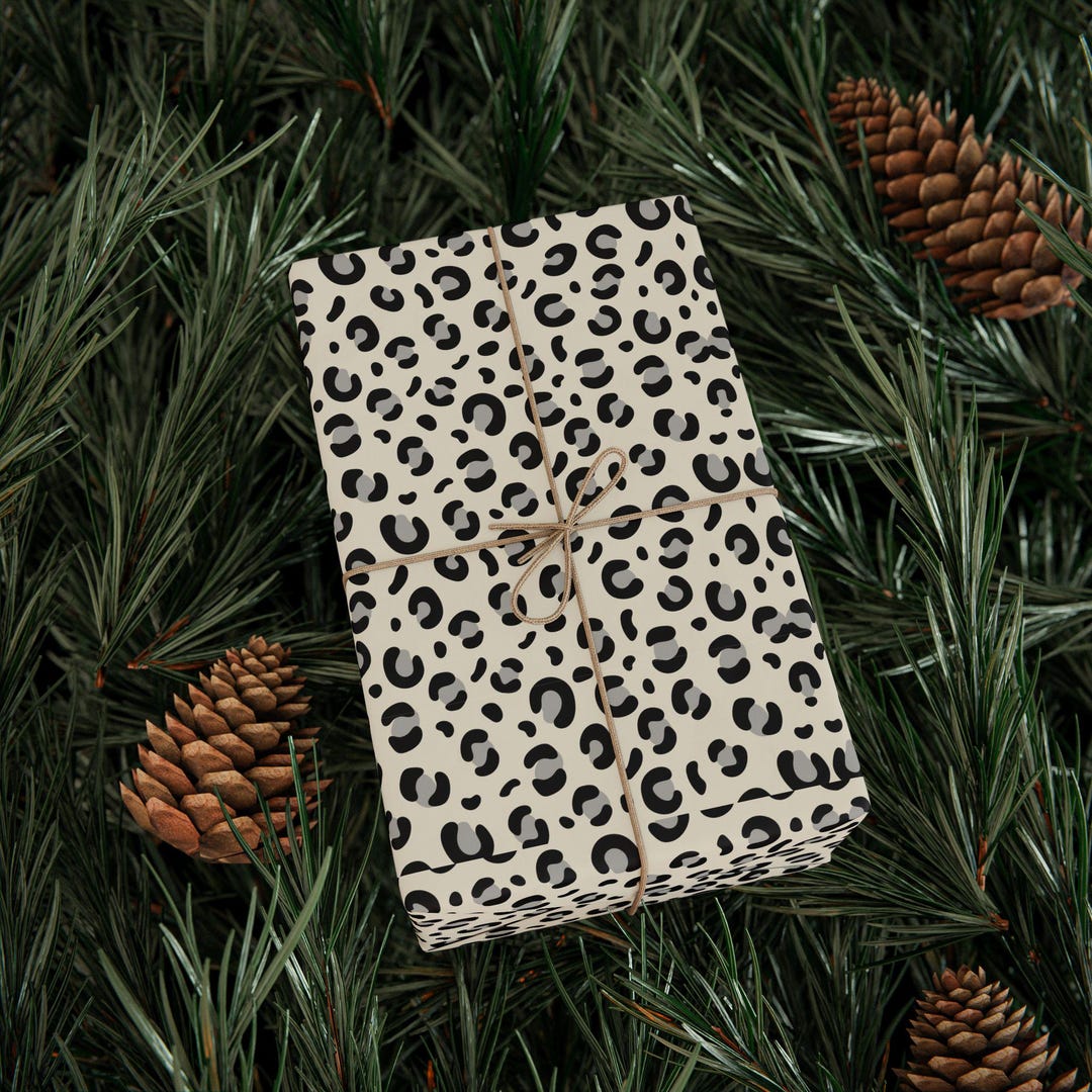 Y2k Snow Leopard Print Wrapping Paper | Animal Print Gift Wrap Roll - Etsy