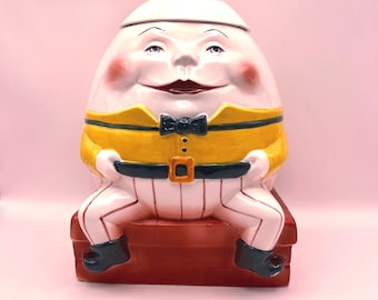 Rare Vintage hand painted Humpty Dumpty Cookie Jar