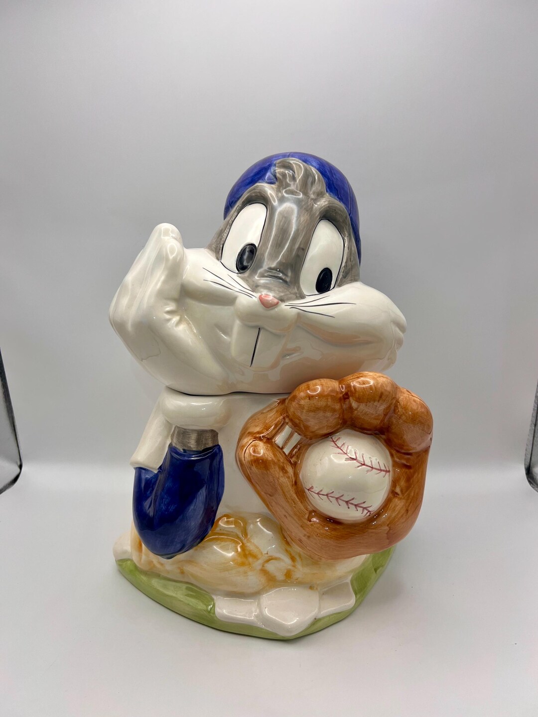 Vintage Bugs Bunny Baseball Cookie Jar Warner Brothers Looney Tunes