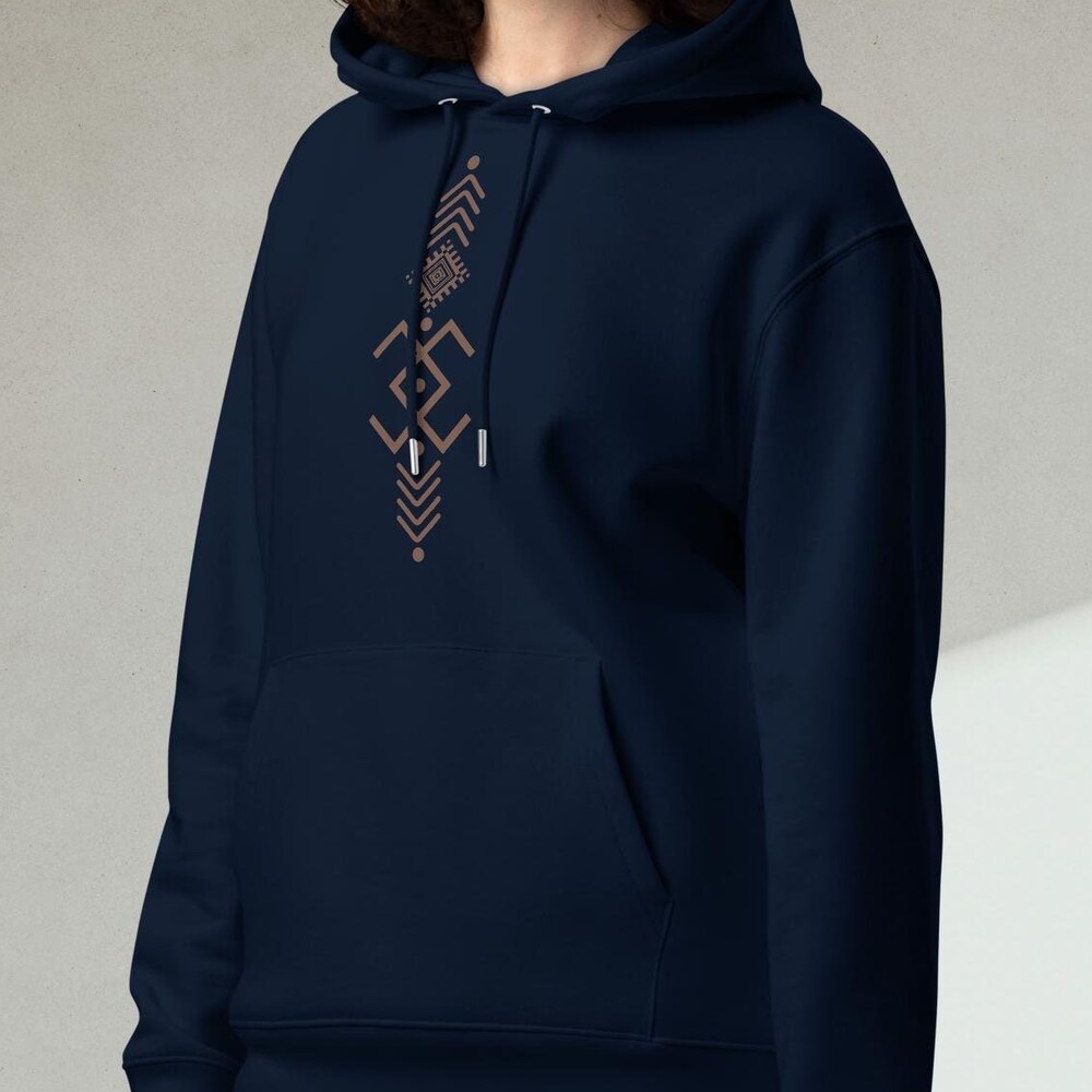 Alternative Clothing,Woman Printed Hoodie Navy~Unisex~Tribal Hoodie~Organic Cotton Hoodie~Geometric Pullover~Goa Psy Trance Hoodie~Hippie Tshirtvibes
