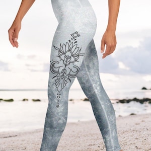 Mandala Tie Dye Yoga Leggings~Flower print Legging~Goa Psy Trance Leggings~Hippie Leggings~Boho Legging~Tribal Legging~Alternative Clothing