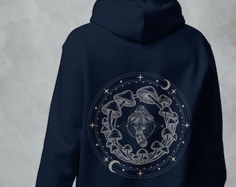 Sudadera con capucha de algodón orgánico con hongos mágicos / Sudadera con capucha psicodélica espiritual