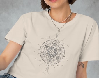 Merkaba Frauen Crop Top ~Heilige Geometrische Tees~Yoga Crop Top~Tribal Shirt~Goa Top~Psy Trance Kleidung~Alternative Kleidung~Hippie Top~Boho Top