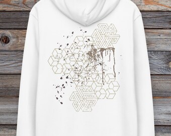 3D Abstract Sacred Geometric Printed Hoodie~Men Organic Cotton Hoodie~UNISEX~Boho Pullover~Goa Psy Trance Hoodie~Hippie,Alternative Clothes