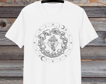 T-shirt unisexe champignon magique | T-shirt bio festival et bohème pour femmes