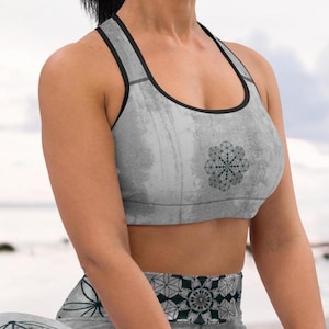 Sports bra for women~Seed of life Yoga Top~Tie Dye Sport Bra~Hippie workout Top~Alternative sports clothes~Goa Psy Trance Bustier~Gym Bra~BH