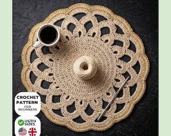 Beginner Crochet Doily Pattern: Console Table Lace Cover (Digital PDF)