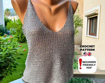 Sequin Crochet Blouse Pattern | V-Stitch Mesh Summer Top (Digital PDF)