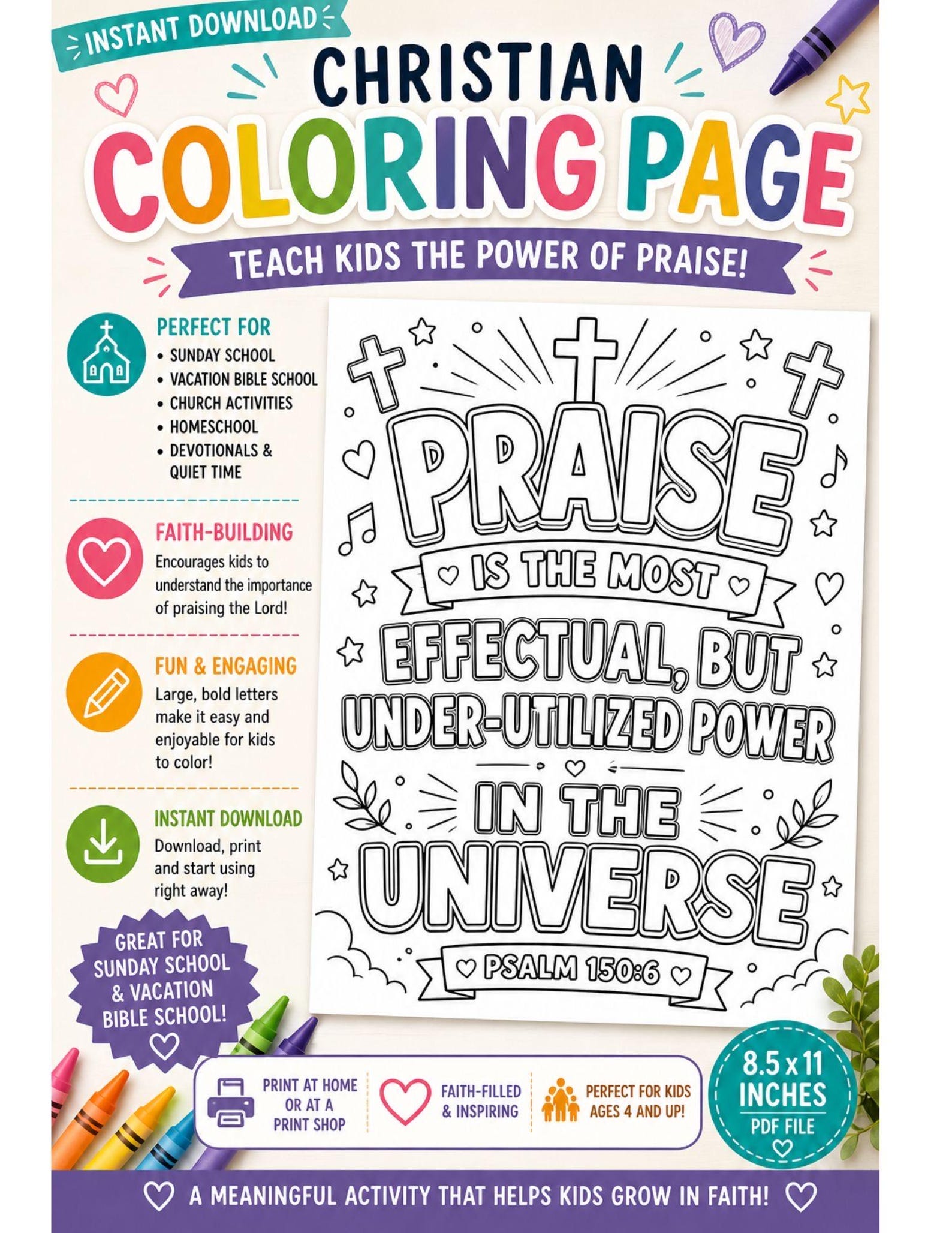 Praise Worksheet.pdf Christian Coloring Page Praise the Lord Printable Bible Activity for ...