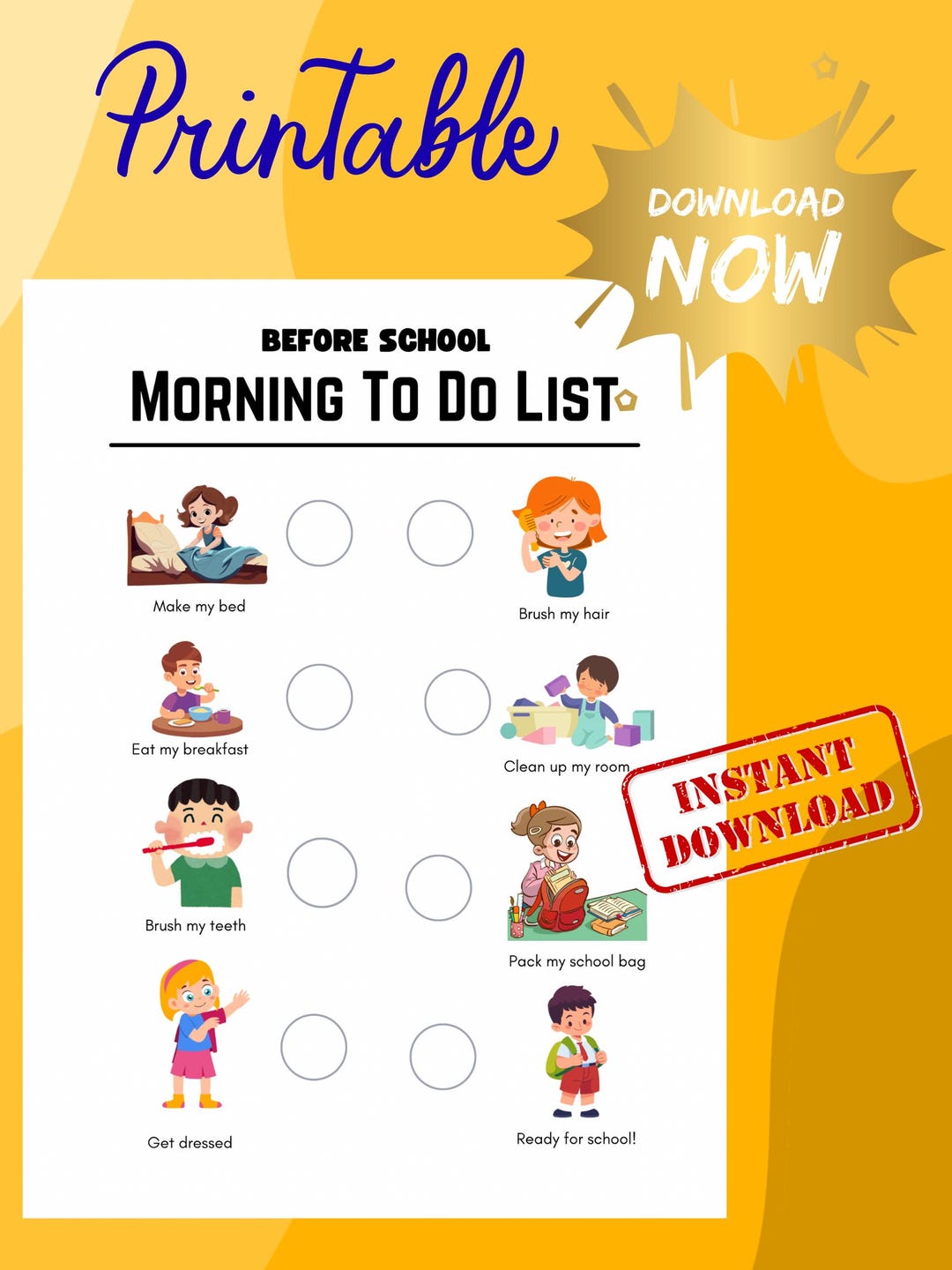 Visual Morning Checklist.pdf Visual Morning Checklist: Kids Routine Chart, Dot Marker/sticker ...