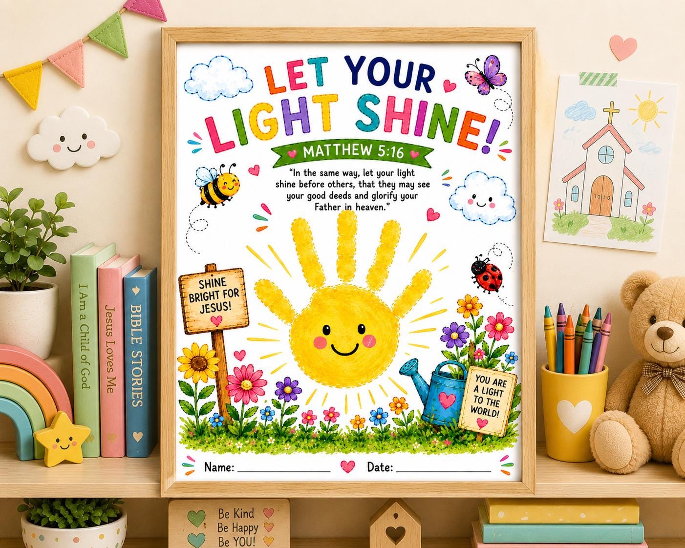 Let Your Light Shine Handprint Craft | Matthew 5:16 Christian Craft for ...