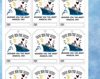 Disney Cruise Editable Pixie Dust Gift Tags Printable Cabin Surprise Favor Labels for Disney Vacations Ship Magical Cruise Fun Pixie Dusted