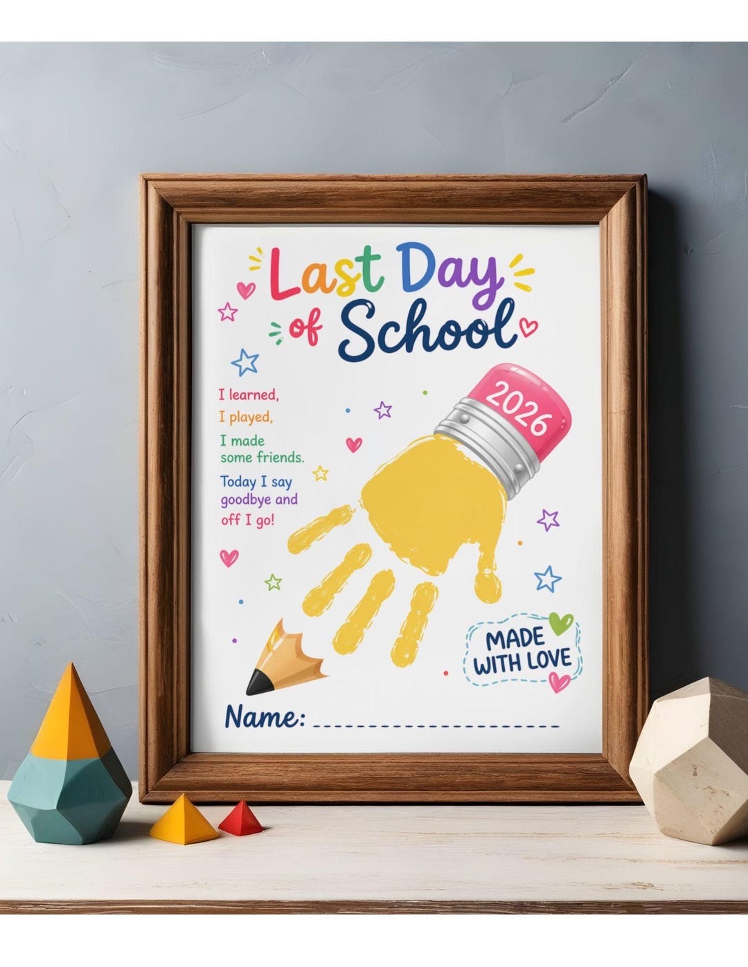 Last Day of School Handprint Craft 2026 | Preschool Kindergarten ...