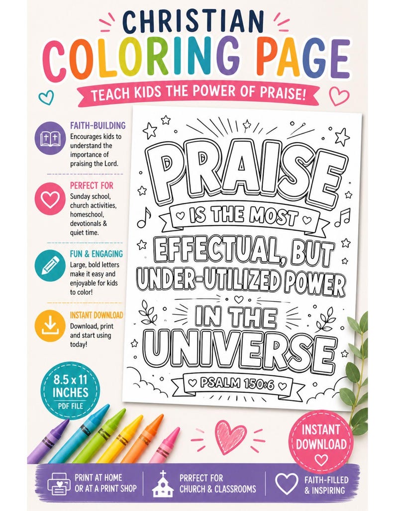 Praise Worksheet.pdf Christian Coloring Page Praise the Lord Printable Bible Activity for ...