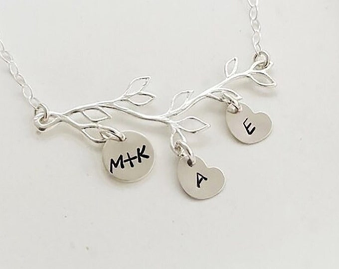 Personalized Sterling Silver or Gold Plated Family Necklace Christmas Gift Your Wife Necklace Gift Anniversary from Husband Wife Gift Idea