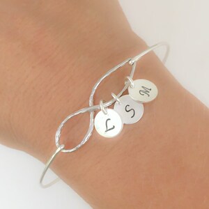 Best Friend Infinity Bracelet Birthday Gift up to 10 Initial Charms Unique Friendship Bracelet Adult Women 1 2 3 4 5 6 7 8 9 or 10 Friends