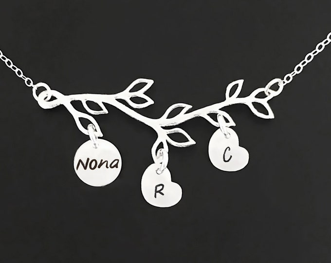 Nona Necklace with Grandchildrens Initials Nona Gift Nona Christmas Gift Nona Birthday Gift Nona Jewelry Mothers Day Necklace Grandma Gift