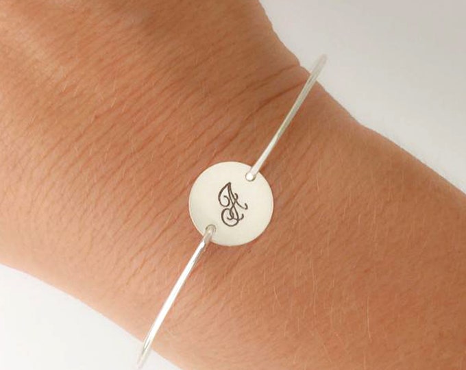 Sterling Silver Initial Bracelet Cute Christmas Gift Teen Girl Gift Personalized Bracelet Teen Girl Stocking Stuffers for Teens Teenage Girl