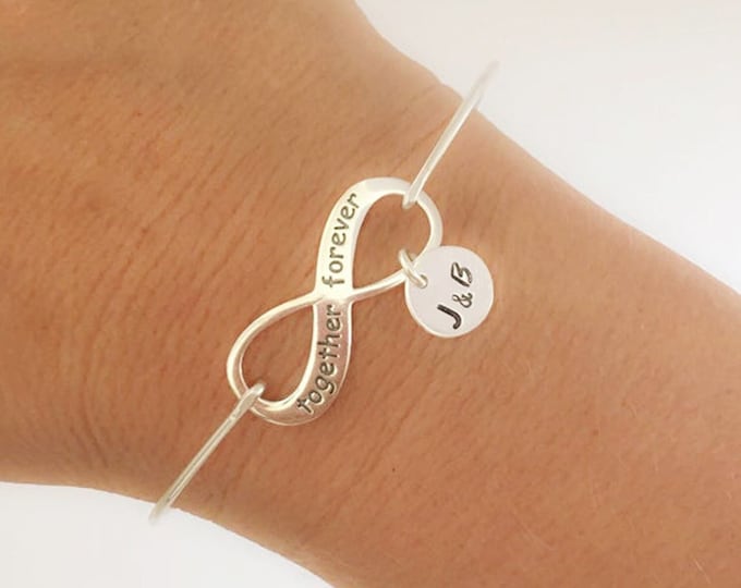 Together Forever Sterling Silver Infinity Bracelet Valentines Gift Idea Wife Girlfriend Her Valentine's Day Gift Jewelry Bracelet Gift Women