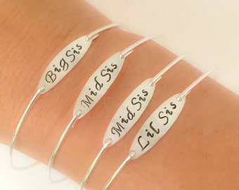 Set of 4 Sisters Bracelets 4 Sisters Jewelry 4 Sisters Gifts from Sister or Brother Personalized Gifts Christmas Birthday Gifts Four Sisters