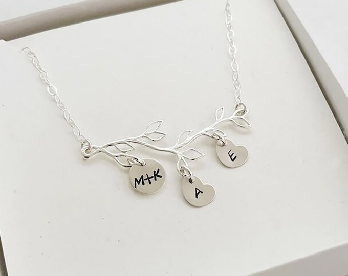 Personalized Sterling Silver or Gold Plated Family Necklace Mothers Day Gift Your Wife Necklace Gift Anniversary from Husband Wife Gift Idea