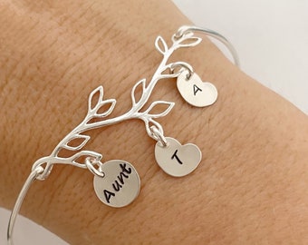 Aunt Charm Bracelet Aunt Birthday Gift from Niece and Nephew Kids Baby Personalized Gift for Aunt Christmas Gift Present Custom Bracelet