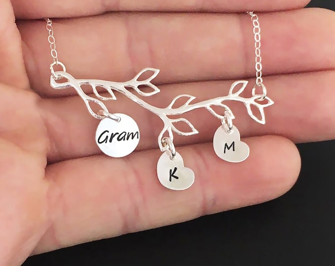 Gram Necklace Personalized Gram Gift Family Necklace with Charms Grammy Gift Gramma Gift Grammie Gift Christmas Gift Birthday Gram Jewelry