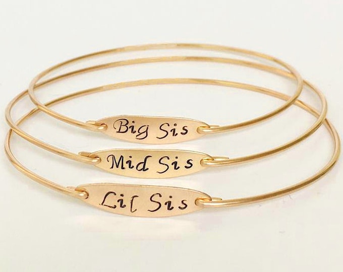 Sister Bracelet Set 3 Sisters Friendship Bracelets 14k Gold Filled Personalized Gifts Sisters Unique Christmas Gifts Idea Stocking Stuffer