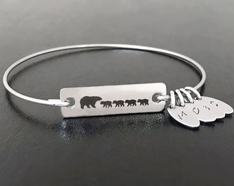 Mama Bear 1 to 4 Cubs Christmas Gift Mother Mom Friend Aunt Aunty Personalize Mom Gift Idea from 4 Four Kids Children Boy Girl Son Daughter