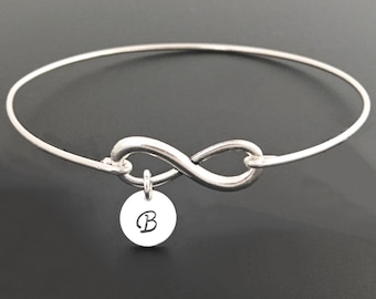 Personalized Bridesmaid Bracelet, Custom Bridesmaid Gift Idea, Bridesmaid Jewelry, Infinity Bracelet, Bridesmaid Initial Bracelet