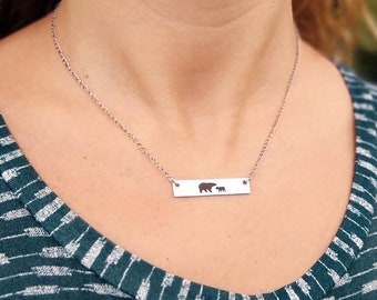 Mama Bear Baby Bear Necklace New Mother or Expectant Mother Gift Expecting Mom Necklace Pregnancy Pregnant Christmas Gift New Mommy Necklace