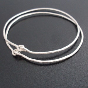 Hammered Silver Bracelets,  Set of 2 Bracelets, Nice Gift for Mom, Gift for GF, Gift for Bestie
