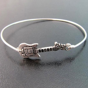 Silber Gitarren-Armband, Musik-Armband, Gitarren Armreif,  einzigartiges Musik-Geschenk