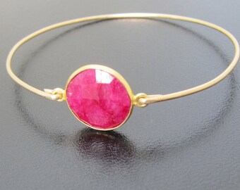 Ruby Bracelet for Women 14k Gold Filled July Birthstone Bracelet Birthstone Jewelry July Birthday Gift Gemstone Bracelet Dainty Ruby Jewelry