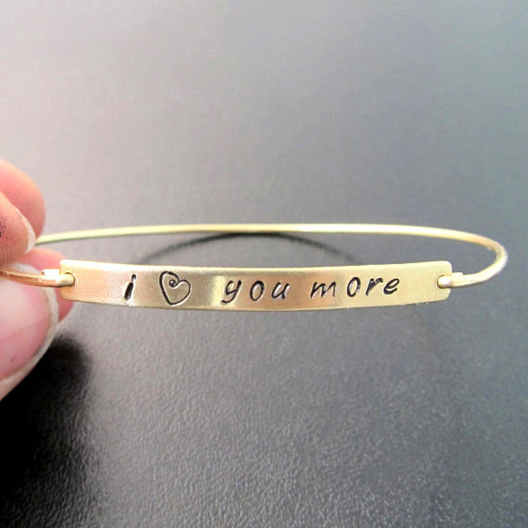 14k Gold Personalized Open Bangle Cuff Bracelet | Engravable Name Bar |  Stacking Couple Gift | Unisex Graduation Teacher Appreciation Inspirational